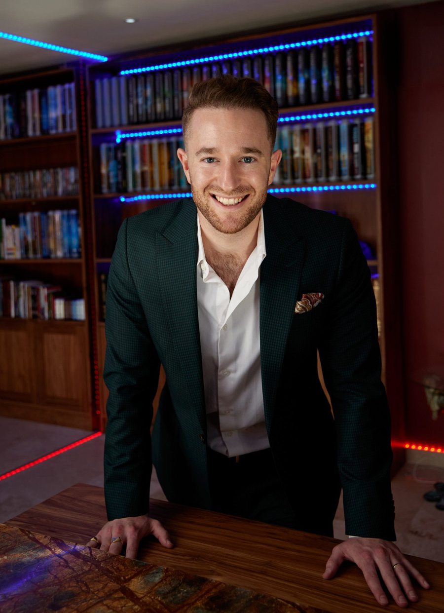 Gal Ezra in his library